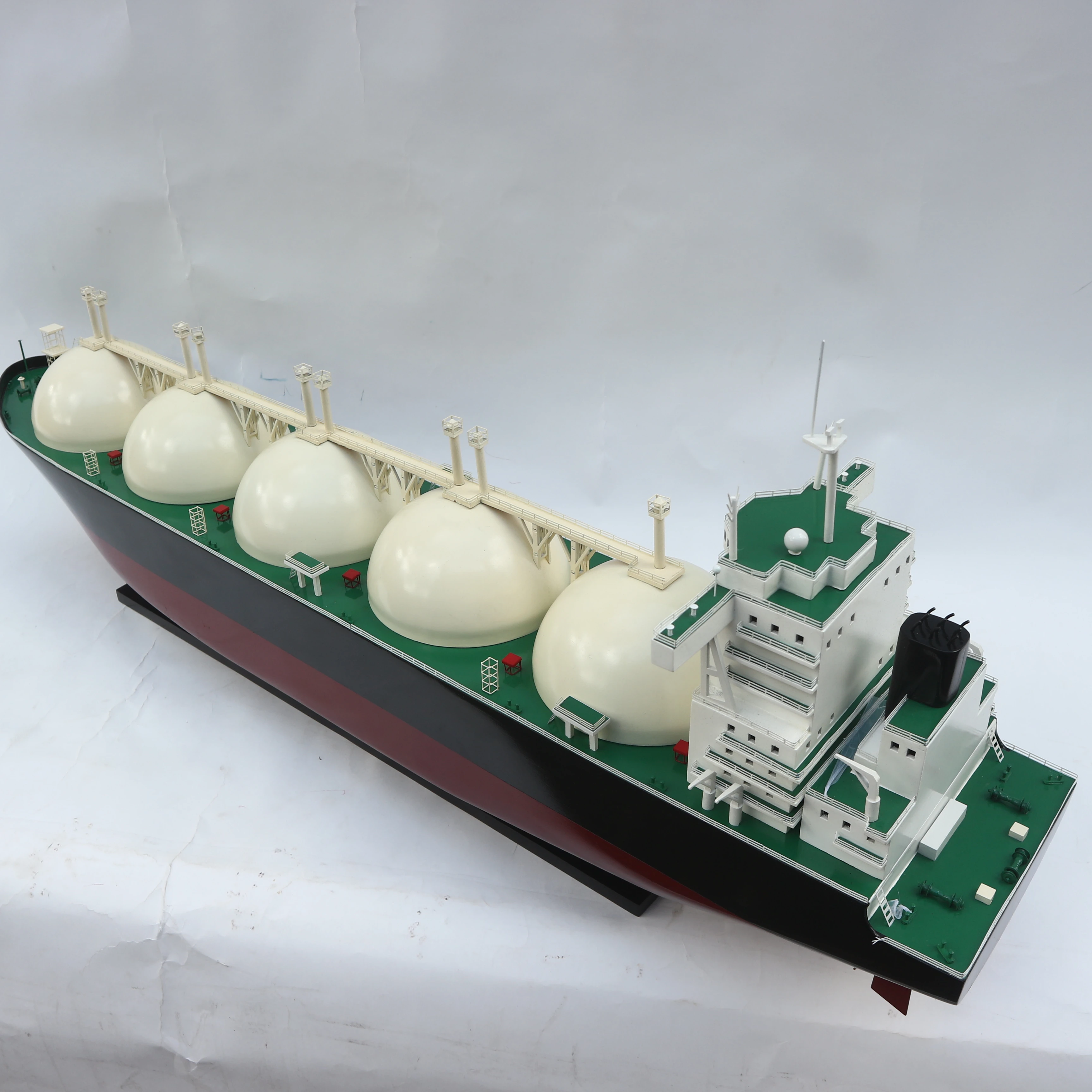 GAS TANKER (LNG CARRIER)   WOODEN COMMERCIAL SHIP  MODEL HIGH QUALITY PRODUCT MADE IN VIETNAM