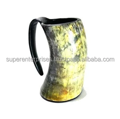Drinking Design Cow Horn Mug for Beer Drinking Indoor Decor Unique Material Design Drinking Mug