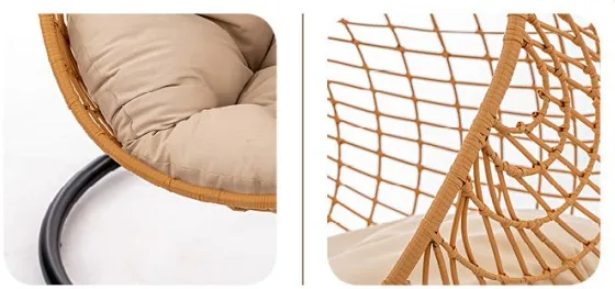 Outdoor Swing Courtyard Waterproof Eggshell Hanging Chair Design Egg Hanging Chair Rattan Wicker Garden Patio Furniture