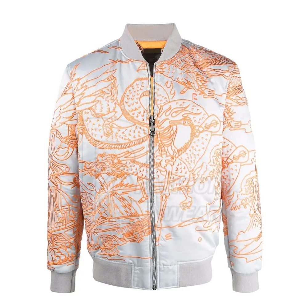 Pakistan Supplier Wholesale Low price Soft Satin Bomber Jackets Cheap Custom Sublimation Satin Bomber Jackets