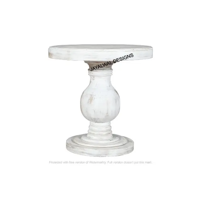 Unique Designers Fine Quality Indian Furniture By Famous Manufacturer White Washed Wooden Coffee Table
