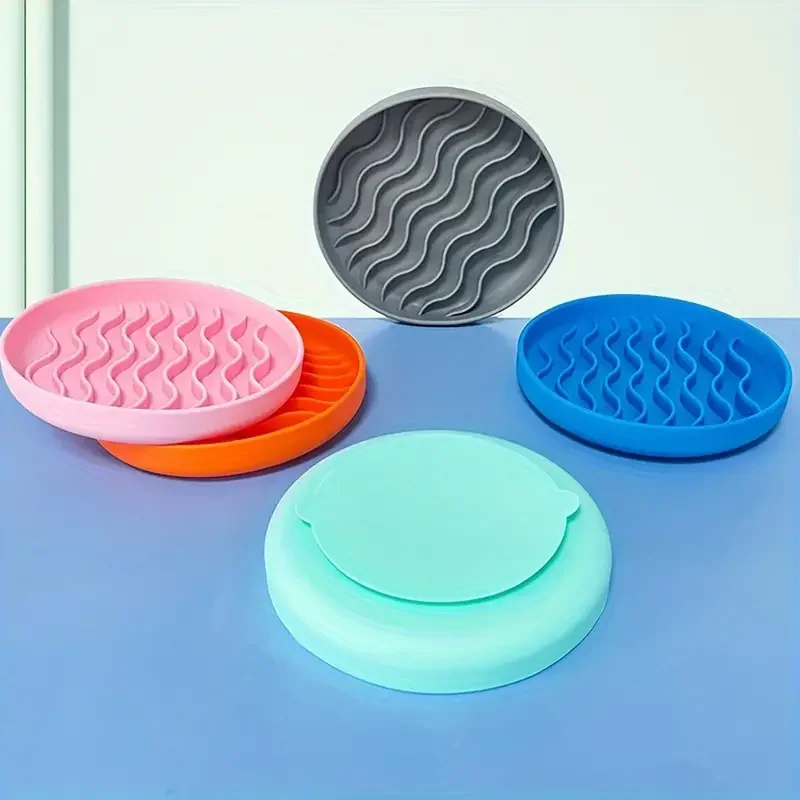 Silicone Slow Feeder Dog Bowl Fun Licking Mat for Healthy Eating Non Slip Pet Dish for Cats Dogs