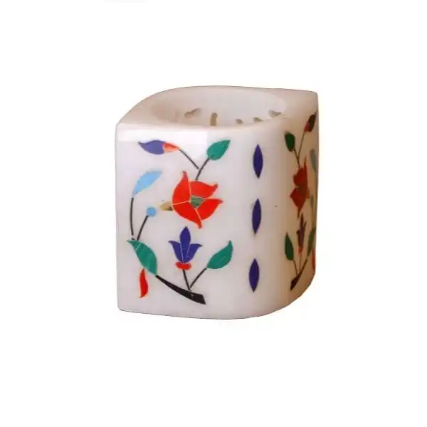 handcrafted  customized  colorful  wooden bone inlay pen holder for gift and craft offices home restaurants school