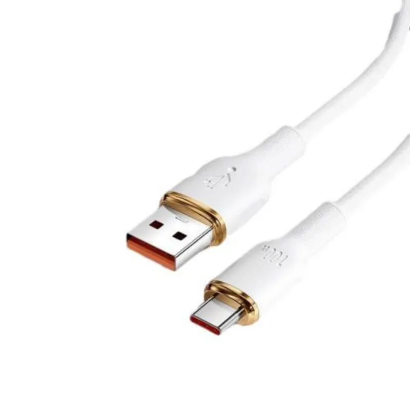SuperCharge USB-C Type C Cable 100W 6A for Huawei Xiaomi OPPO Fast Charge in 30 Minutes Silicone Liquid Soft Cable Comfortable