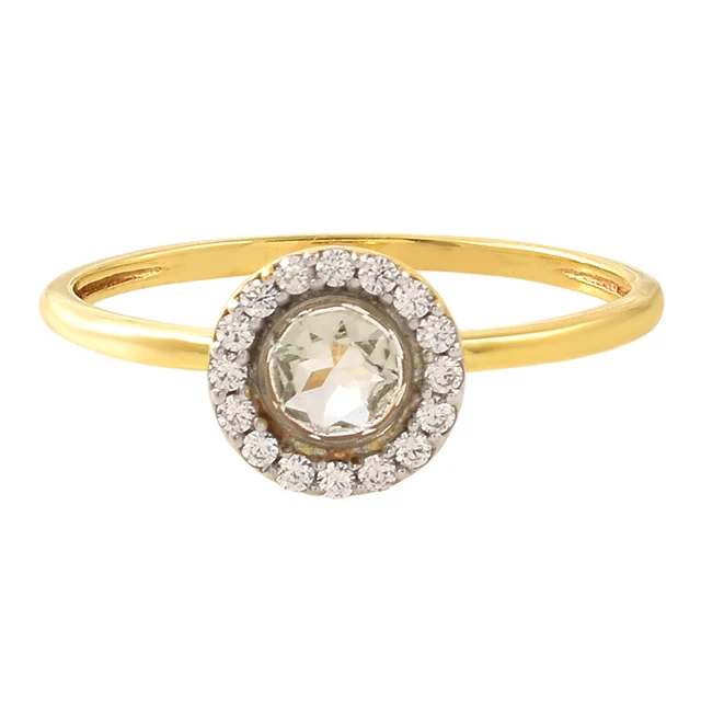 High quality gold plated 925 sterling silver zircon gemstone ring for jewelry maker wholesale