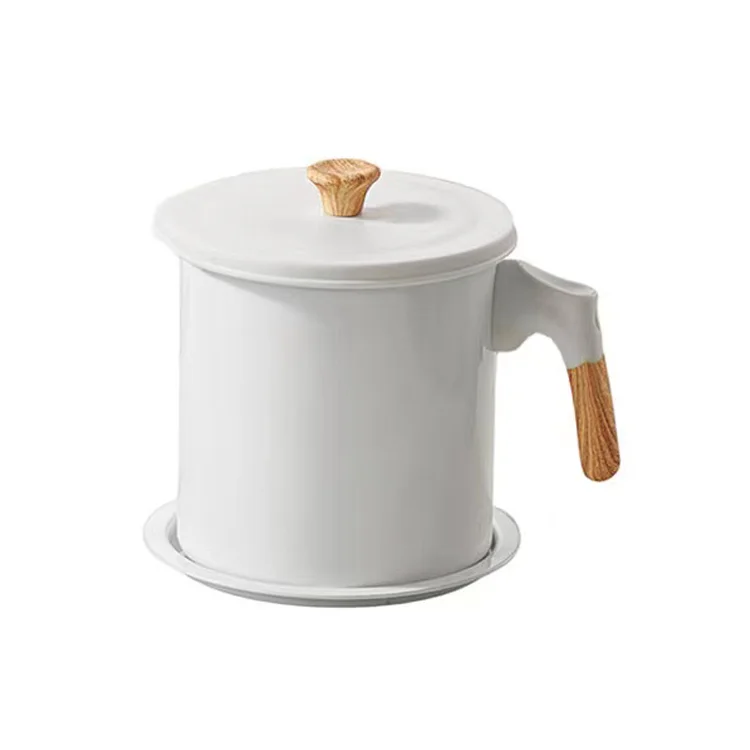 304 Stainless Steel Oiler Large Capacity Oil Filter Can Kitchen Cooking Tool Leak-proof Grease Strainer Pot Oil Pot