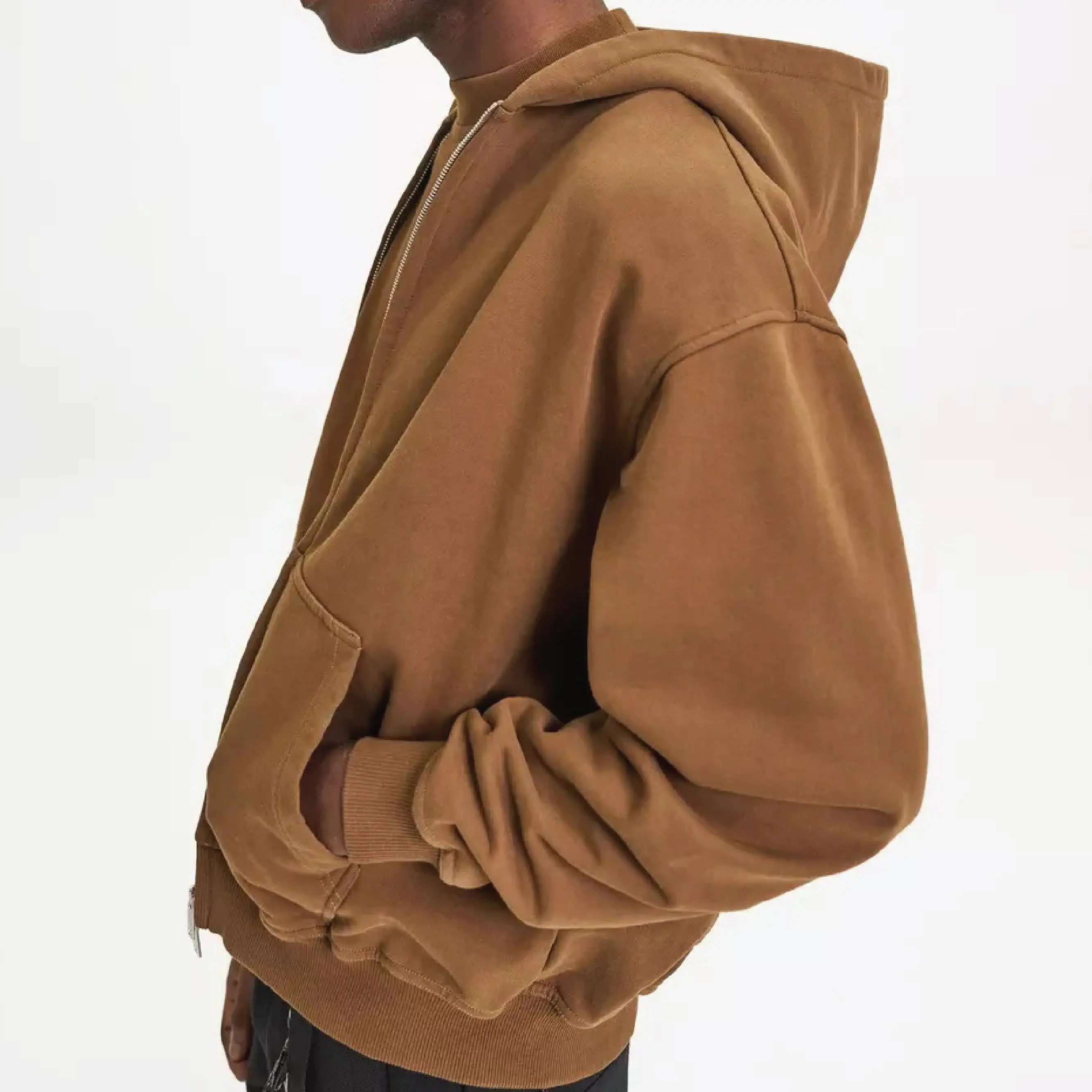 Custom logo Winter Men Hoddies zipper hoodies plain with pocket