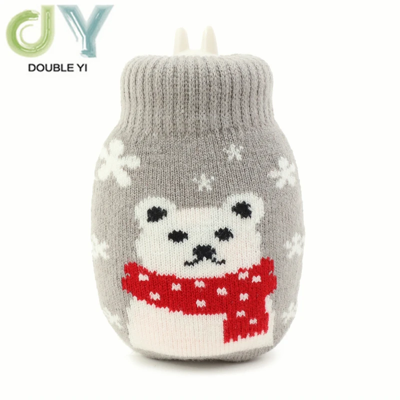 Custom Hot Water Bottle with Knit Cover 320ml Rubber Water Bags Hot and Cold Therapy Water Warmer