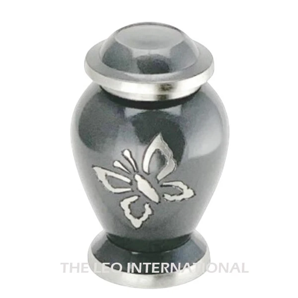 Aluminum metal black and silver Eternal Butterfly Keep sake Urn 1.7X1.7X2.7 Inch Ash storage 4 cubic Inch capacity funeral