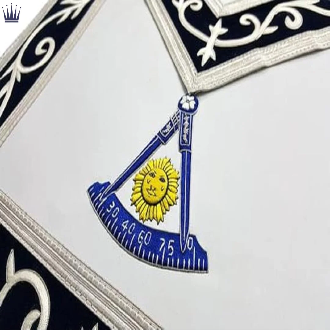 Masonic Blue Lodge Past Master Masons Silk Threaded Masonic Apron Craft Real Leather Apron Stitching & Needlework Wholesale