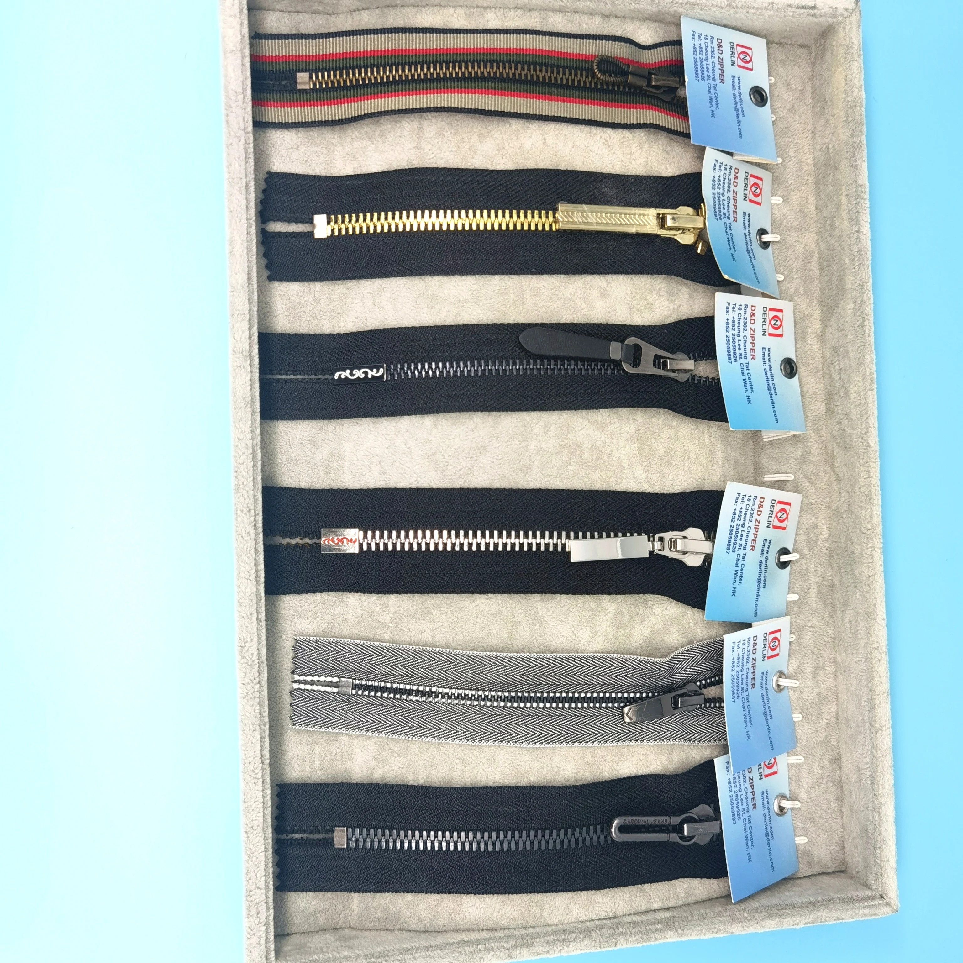 OEKO-TEX Metal zipper, shiny anti-brass teeth