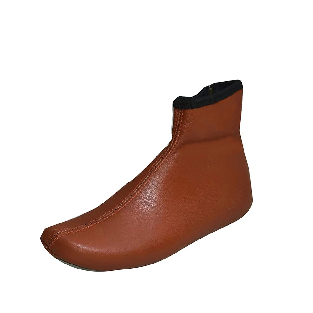 Premium Quality Leather Socks in Brown Color for Men Comfortable Soft Sheepskin Leather Socks Thicker Leather Feet Warmer