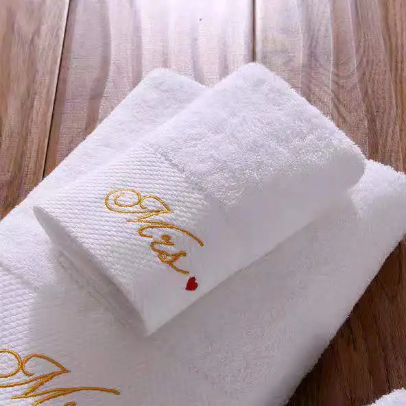 5 star hotel towels white custom logo bathroom linen 100% cotton face hand bath hotel towel set