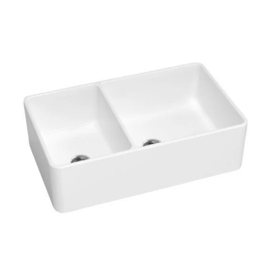 Chaozhou Farmhouse Kitchen Basin Double Bowl Sink Apron-front Ceramic Porcelain Sink