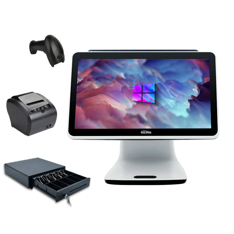 New design J1900 all in one cash register pos touch system for sale