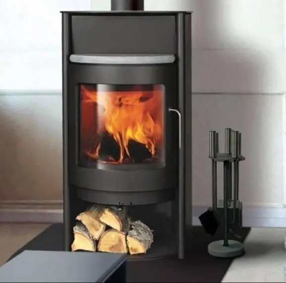 Fireplace Pellet Stoves for Houses Freestanding Real Fire Burning Wood Black Eco-friendly Steel Modern Fire Place Heater 1 Set