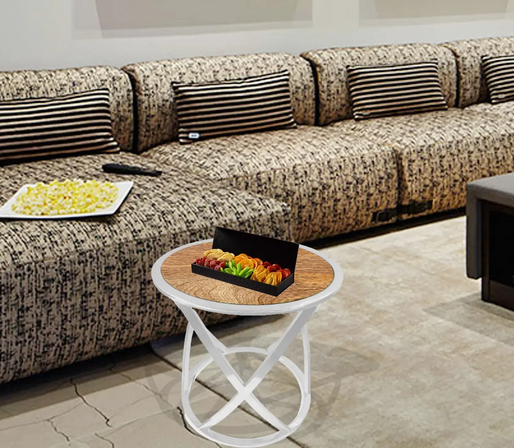 Durable Metal Coffee Table with Beautiful Wooden Top Perfect Blend and Function for Any Living Room or Office for Daily Use