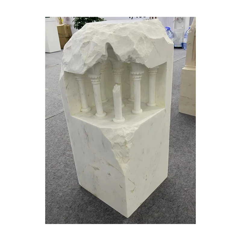 Beige travertine home decor modern marble design sculpture indoor for pedastal home