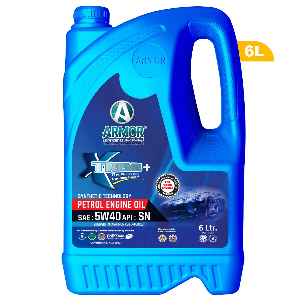 Armor Lubricants synthetic motor oil 5W-40 SN car engine oil for light-duty petrol and diesel engines.