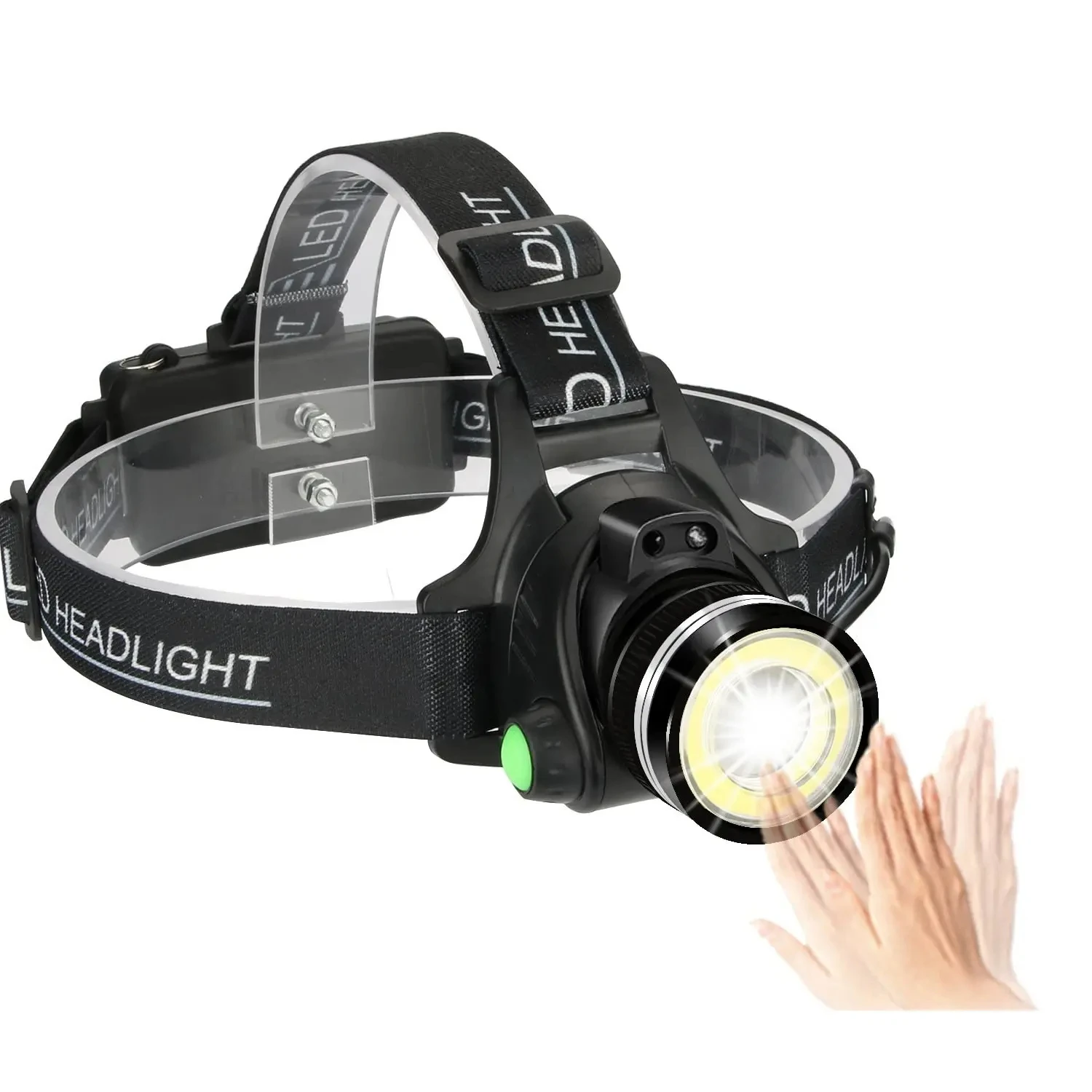 Powerful linterna frontal cabeza high Lumen Head lamp Torch light motion sensor camping fishing Zoom Led Headlamp Rechargeable