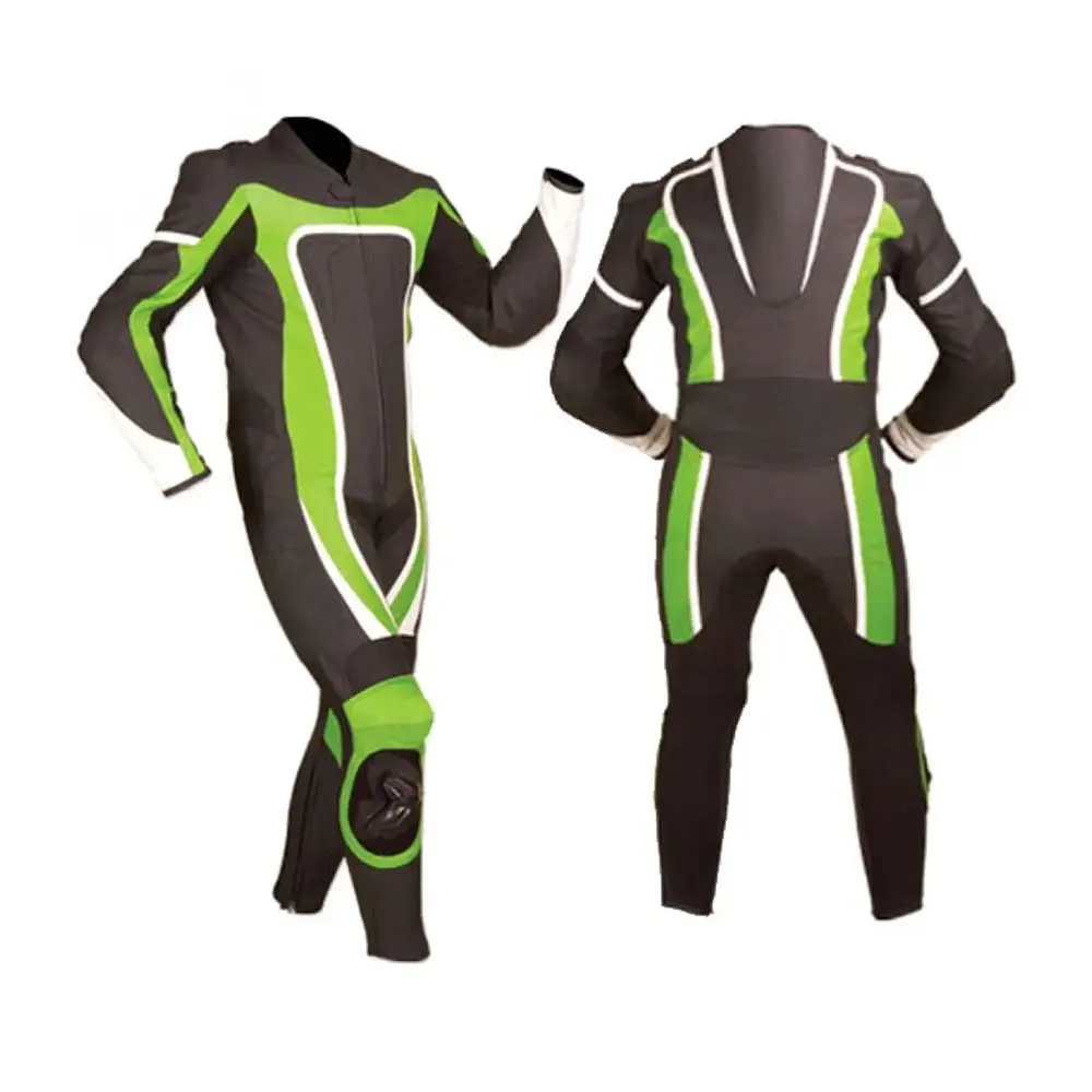 Sports Motorcycle Leather Custom Made Suit in cowhide Leather free knee slider