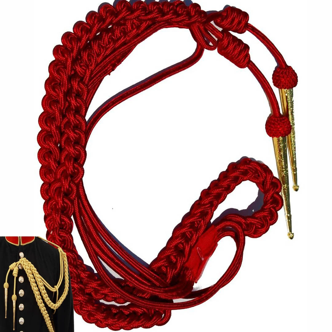 British gold wire Aiguillette uniform Customized wire teasels with cord for officer uniform available on whole sale cost