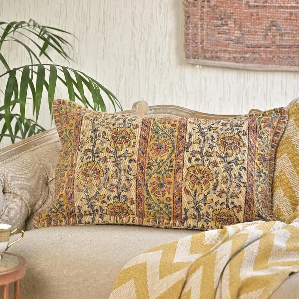 High Quality Decorative Pillowcase Luxury Living Room Cushions Wholesale 16x24 Pillow Covers Indian Block Print Lumbar Pillow