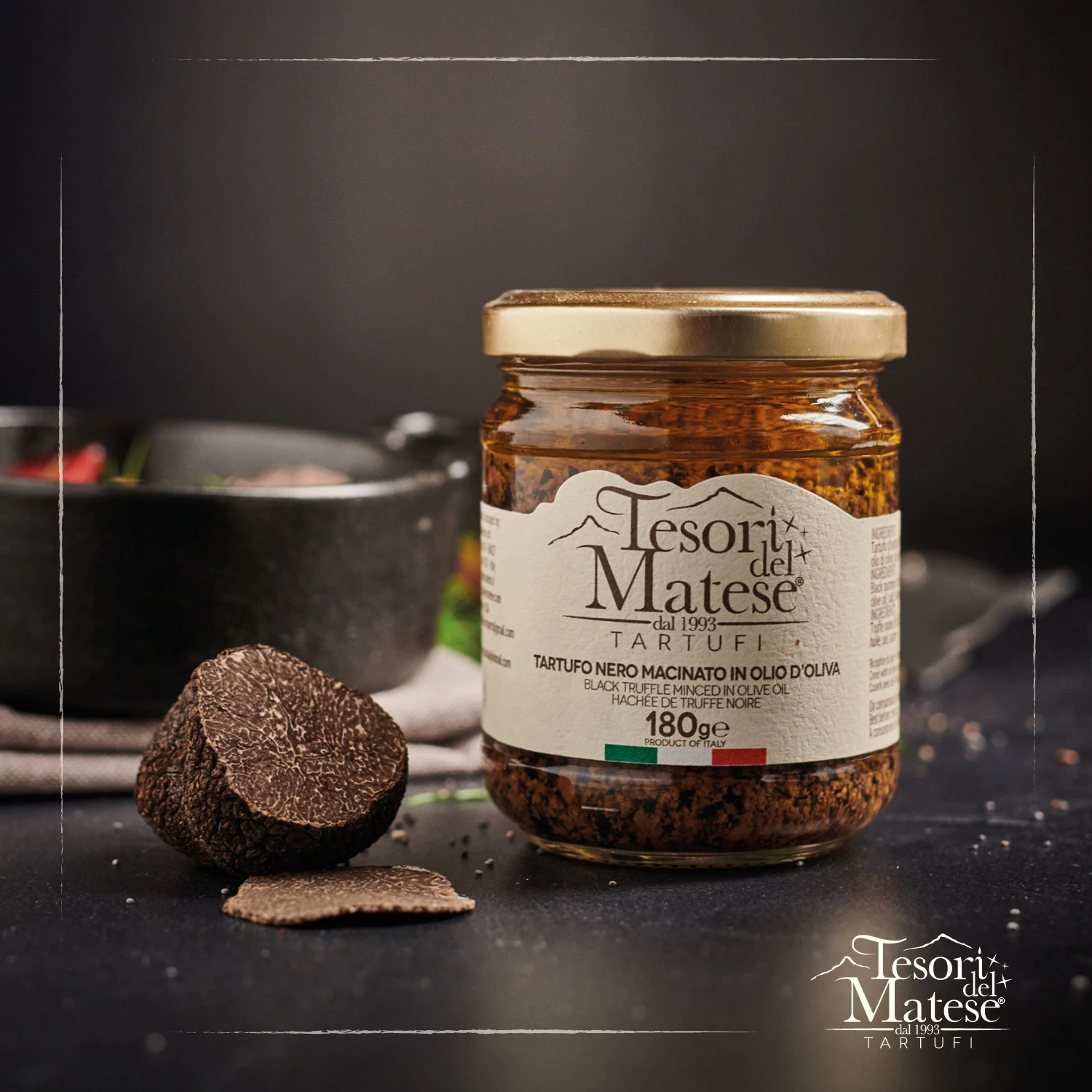 Wholesale Top quality Italian handmade Minced Truffle in olive oil 180g in glass jar ideal to create tasty recipes