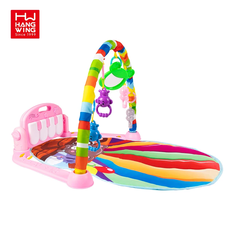 HW Toys Baby & Toddler Hot Air Balloon Pedal Piano Fitness Rack Music Play Gym Mat With Rattles Teether Infant Activity Mats Toy