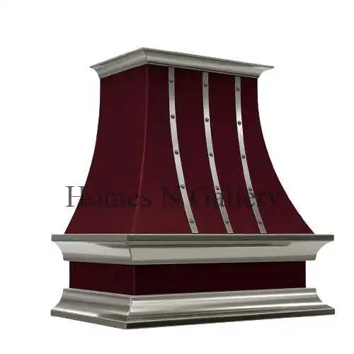 Лучший дизайн высокий стандарт привлекательная отделка индивидуальный металлический декоративный камин настенный вытяжной навес дымоход