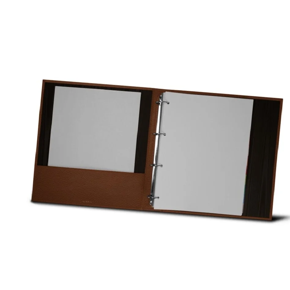 New Arrival Leather 4 Ring Binder File Folder