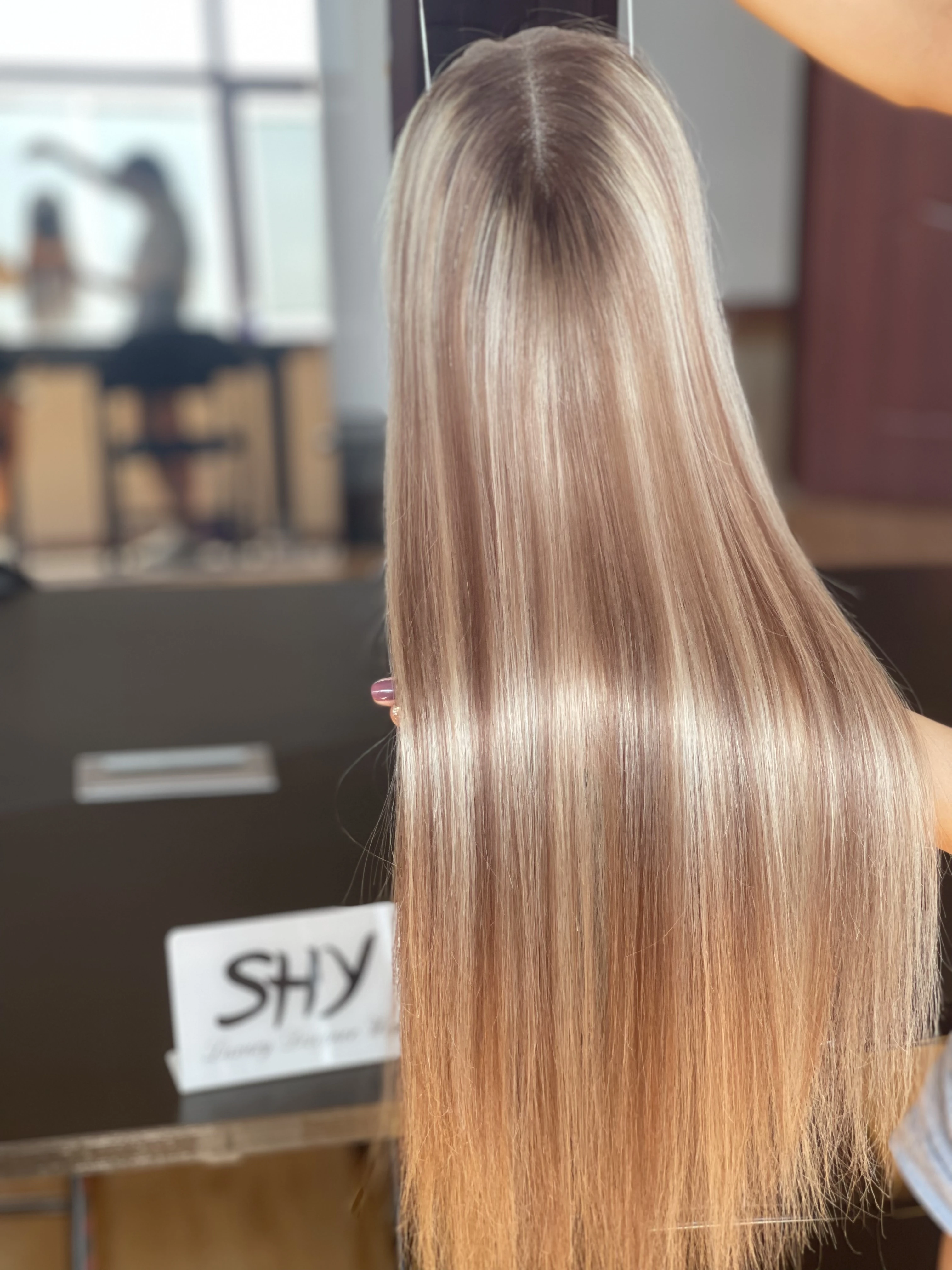 Human Hair 8*8 Mini Wig Topper Half Hand Tied And Full Hand Tied Highlight Color Silky Straight Toppers For Women