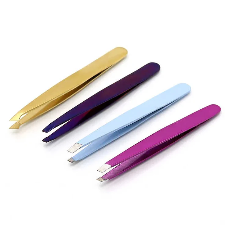 New 2023 Diamond Grip Eyebrow Tweezers Personalized Cute Wholesale slanted eyebrow tweezers for home and beauty parlor