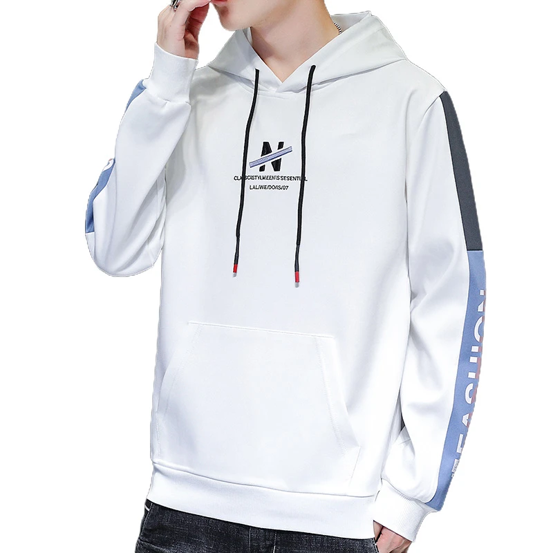 autumn new fashion vest wholesale custom full print white hooded sweater