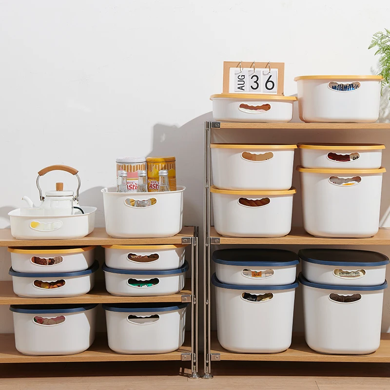 Factory Plastic Household Storage Box Sundries Storage Container Clothing Storage Box Basket with Lid