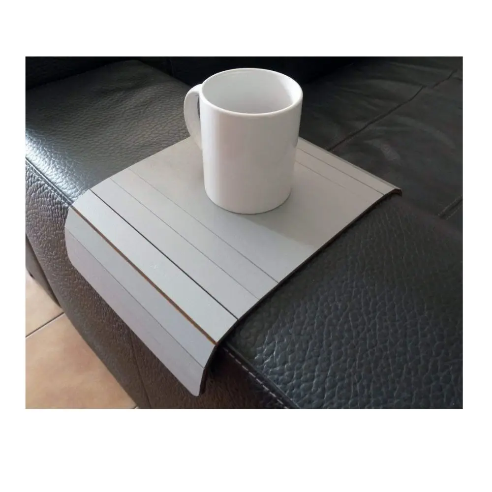 Sofa Arm Table Bamboo Sofa Arm Tray With EVA Base Wholesale Customized Cheap Wood Sofa Couch Arm Tray Table
