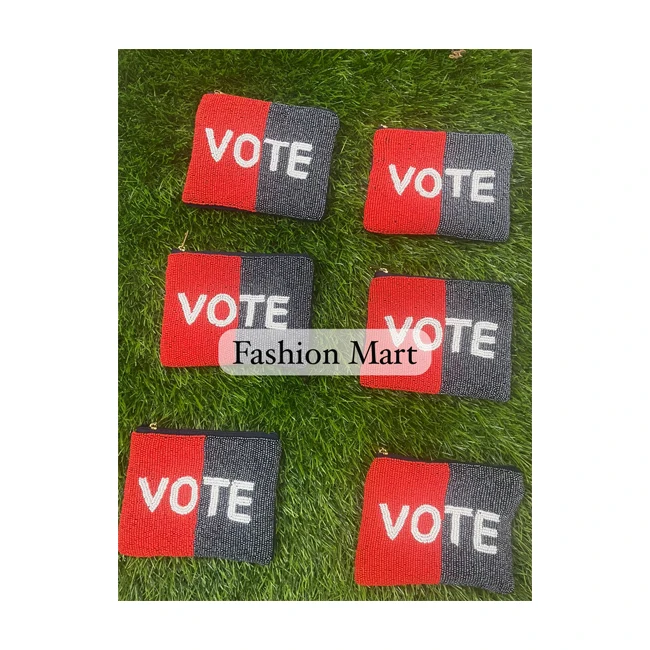 Vote Beaded American Flag Coin Purse of the Highest Quality for Ladies and Girls at Wholesale Prices