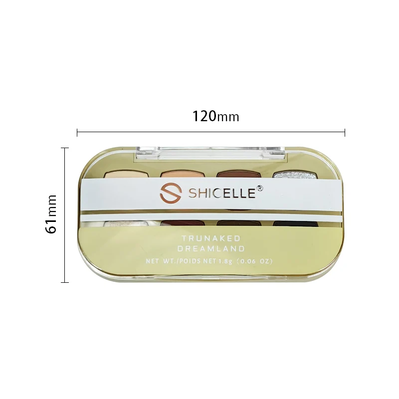 Maquillage 8 Color Green Box Metallic Glitter High Pigment Quality Eye Makeup Custom Eyeshadow Palette