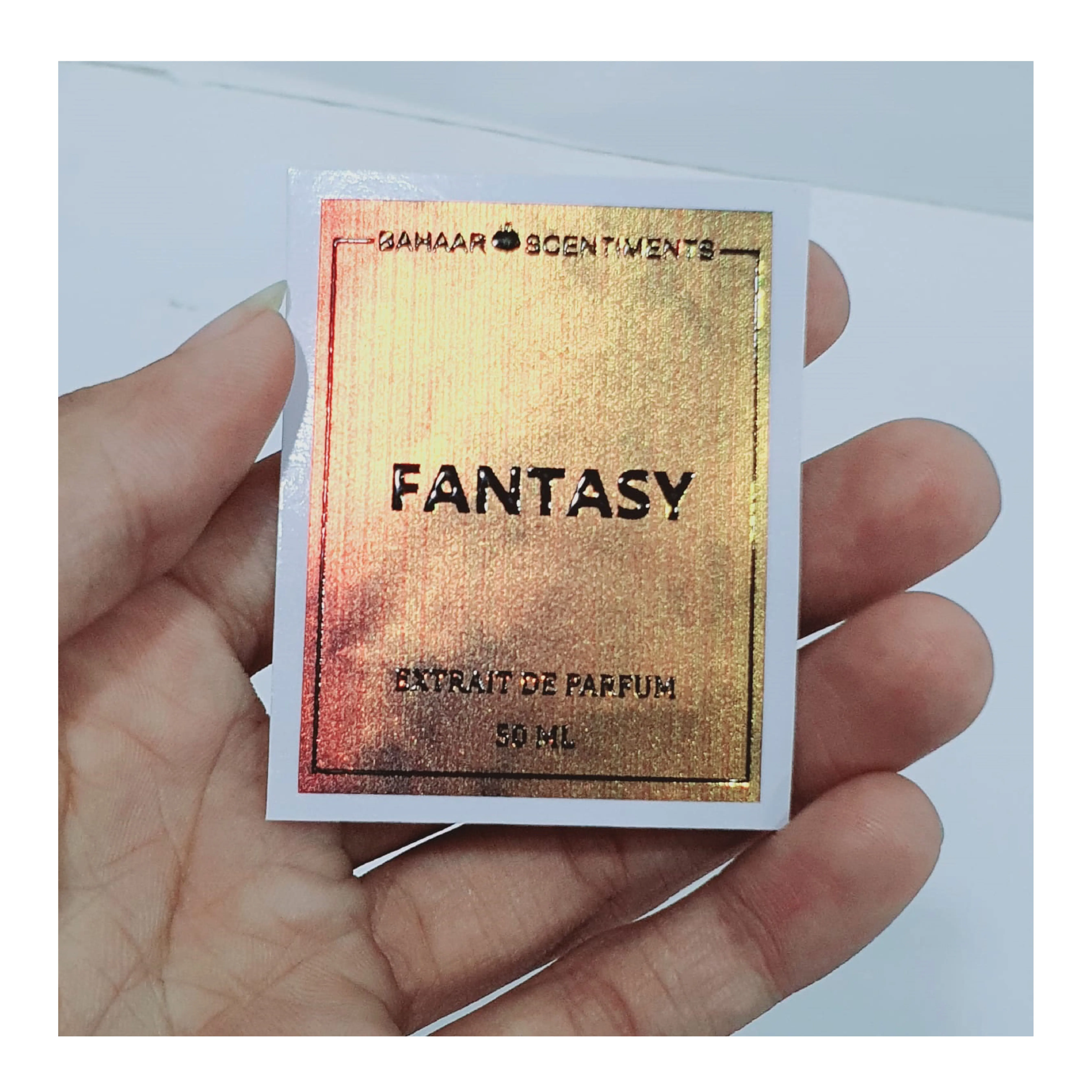 Custom Logo Embossed UV Metalize Waterproof Adhesive sticker Custom Design UV printing Perfume Labels sticker