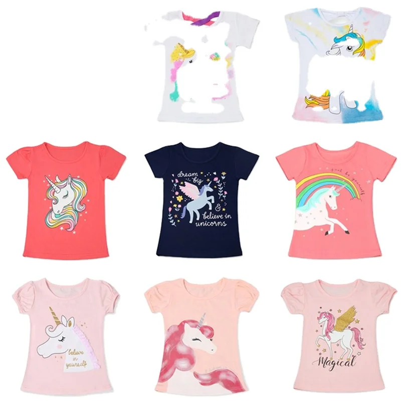 Exclusive Girls T Shirt With High Quality Kids Girls T Shirt With Cartoon Designs 100% Cotton Casual Export Oriented Quality