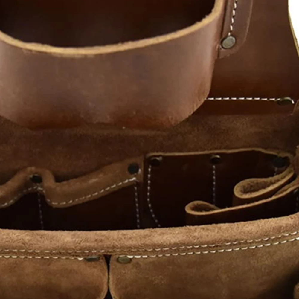 Customize Multifunctional Tool Pouch Custom Made Carpenter Leather Tool Belt reasonable price high quality
