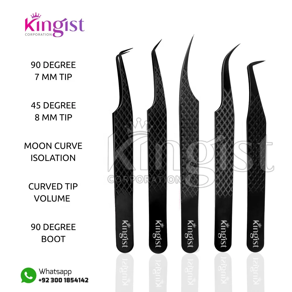 Bulk Private Label Lash Extensions Tweezers Custom Logo Accessories Tool Eyelash Tweezers Rose Gold Diamond Grip Tweezers