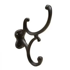 Heavy Duty  Wrought Cast Iron Rope Cabinet Hook Black Cast Iron Hook For Rustic Look Home  Old Europe Vintage Style