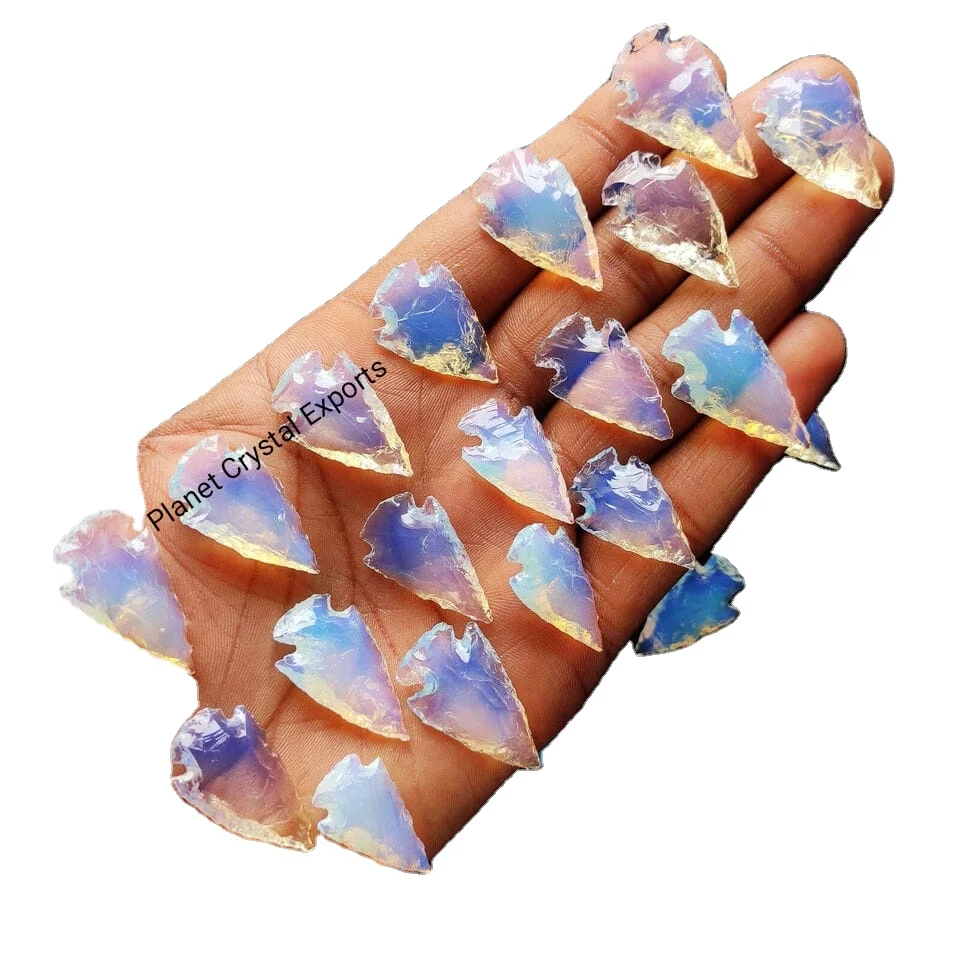 Latest Opalite 1 Inch Arrowheads Wholesale Crystal Crafts Semi-Precious Stone Crafts Reiki Rocks Feng Shui Minerals Arrowheads