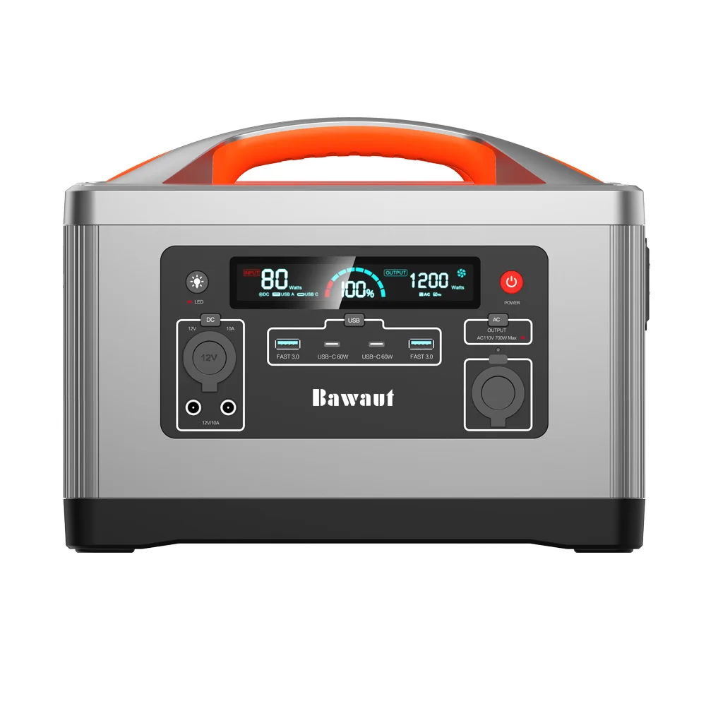 Solar Generator Portable Power Station 1200W 1120Wh For Campers Rvs Or As An Emergency Backup