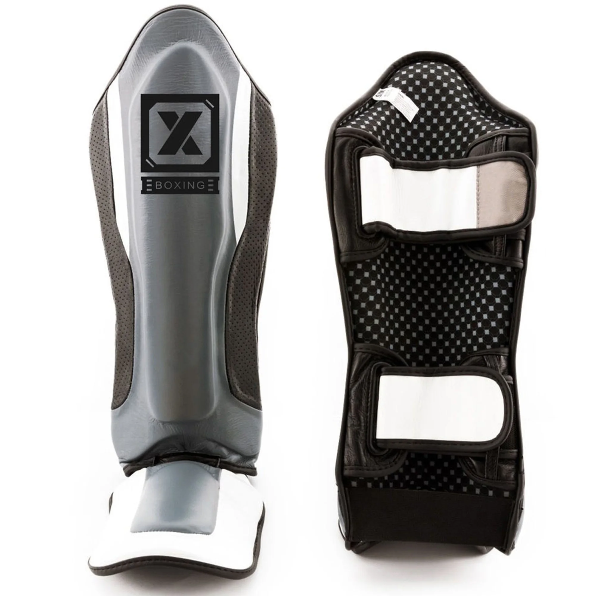Professional training shin guards leather made high quality legs protection shin pads for kickboxing training