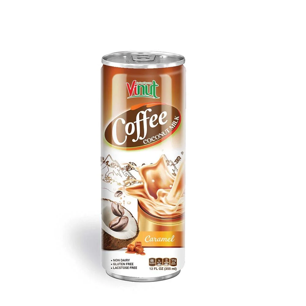 Healthy Drink 355ml Robusta Arabica Coffee With Coconut Milk Canned No Sugar Low Fat Add Private Label OEM Wholesale Vietnam