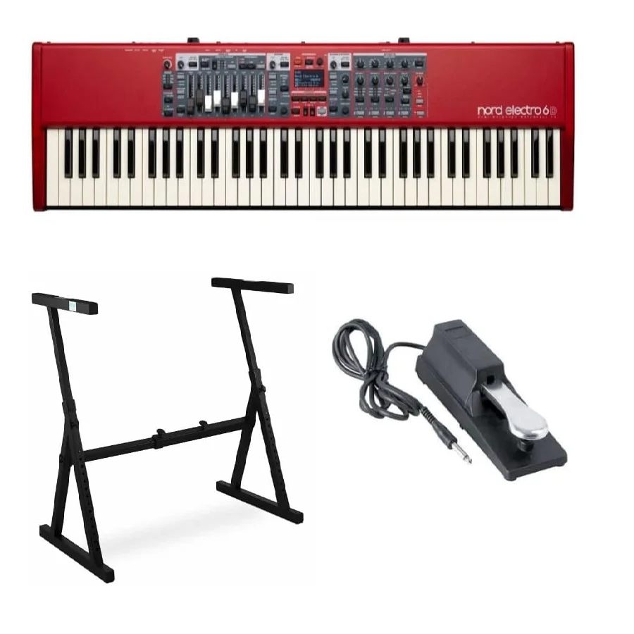 Brand New Red 6D 73-Key Keyboard with Nine-Drawbars Bundle with Z-Style Stand and Sustain Pedal For Sale