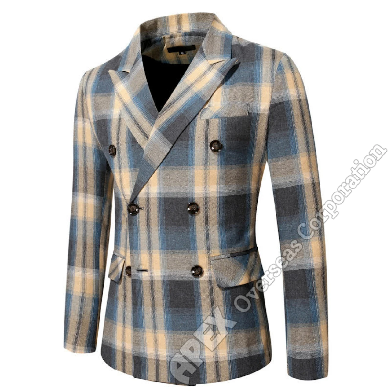 Low MOQ Mens Plaid Blazer Sports Coat Casual Slim Fit Checkered Blazer for Men Wedding Coats Classic plaid blazer
