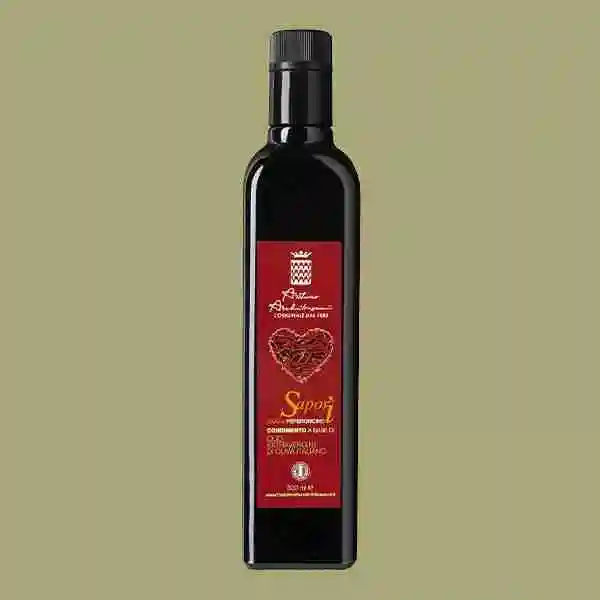 Spicy Extra Virgin Olive Oil 100 % Italian Cold Pressed Flavored White Chili Lt. 0,50 Bott. for dressing